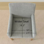 Set van 6 gestoffeerde eetkamerstoelen met armleuningen, moderne linnen fauteuils met houten poten, accentstoelen voor eetkamer en woonkamer - Panipeachy