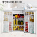 HOMCOM 3.2 Cu.Ft Mini Fridge with Freezer, Single Door Compact Refrigerator with Adjustable Thermostat for Bedroom