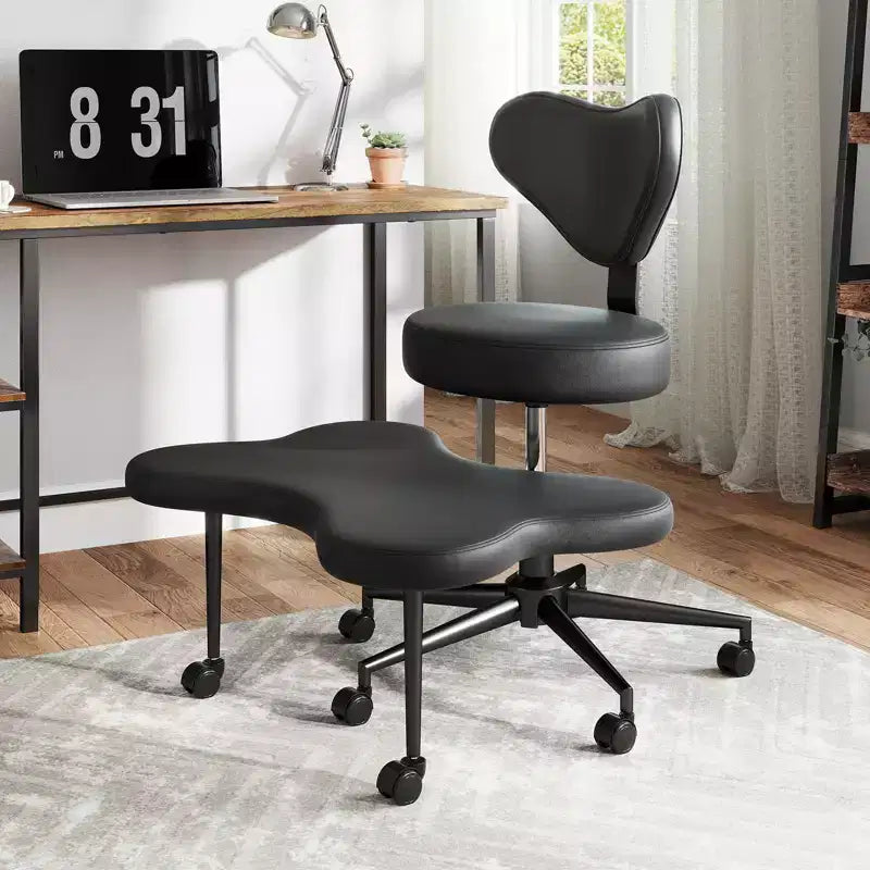 Pinmoco ergonomska uredska stolica s prekriženim nogama, podesiva meditacijska stolica, okretanje za 360°, lumbalna potpora, radna i uredska stolica, ADHD stolica