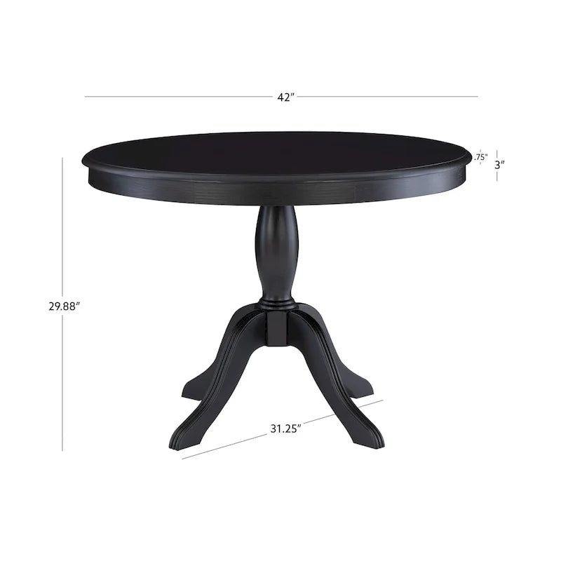 Ronde tafel met massief houten voet