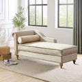 Chaise longue elegante francese rivestita in velluto con contenitore e cuscino
