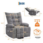 Power Lift Recliner Chair for Elderly with Massage and Heat, Oversized Massage & Heat Recliner with Soft Padded Upholstery, Side Pocket & Cup Holders