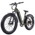 GOTRAX elektrische hybridefiets met dikke banden voor volwassenen, 26 inch, lage instap - Groen