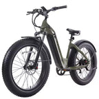 GOTRAX elektrische hybridefiets met dikke banden voor volwassenen, 26 inch, lage instap - Groen