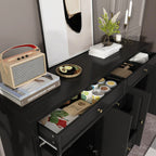 59,1' Sideboard-Buffet in Weiß, Mid-Century-Modern, zeitgemäß lackiert