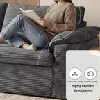 Sufan loveseat Dyonery 86 Cloud, sedil fond u mħaded wesgħin għall-dirgħajn, qafas b'saħħtu, disinn ergonomiku li jieħu n-nifs