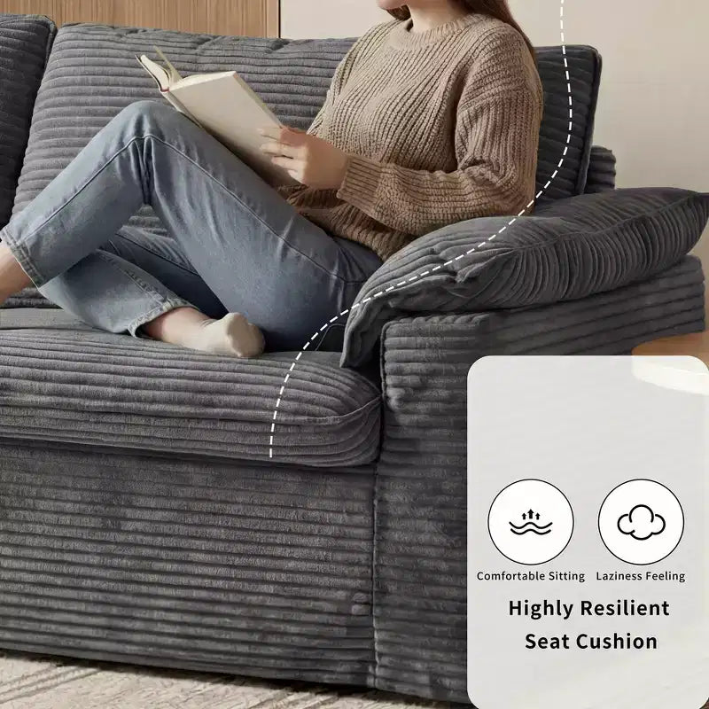 Sufan loveseat Dyonery 86 Cloud, sedil fond u mħaded wesgħin għall-dirgħajn, qafas b'saħħtu, disinn ergonomiku li jieħu n-nifs