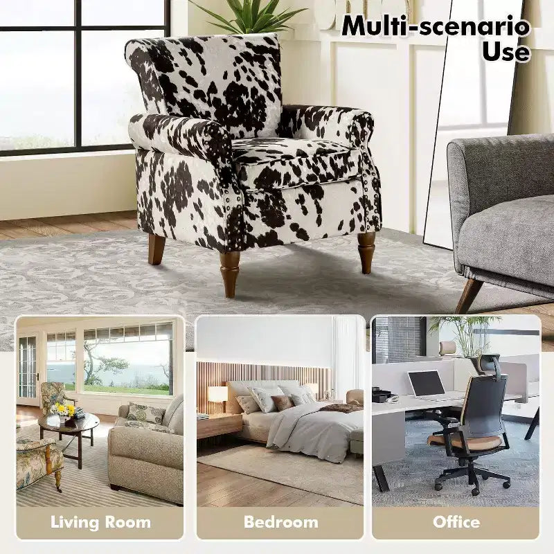 Araceli traditionele houten bloemenfauteuil met bekleding, hoge rugleuning en sierspijkerrand| ART OF LIVING DESIGNS