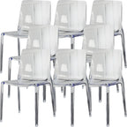 Amber Acrylic Armless Low Back Dining Chair