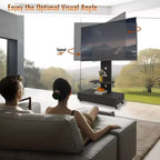 TV-Ständer für 32–75-Zoll-Fernseher, höhenverstellbarer mobiler TV-Wagen mit Schublade und Rollen für Wohnzimmer, Schlafzimmer und Büro – ModernLuxe
