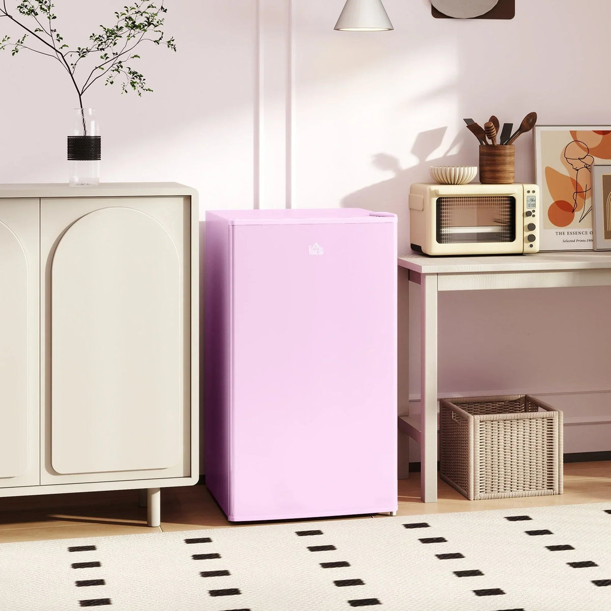 3,2-Kubikfuß-Minibar mit Gefrierfach, kompakter Kühlschrank mit einer Tür und verstellbarem Thermostat für das Schlafzimmer