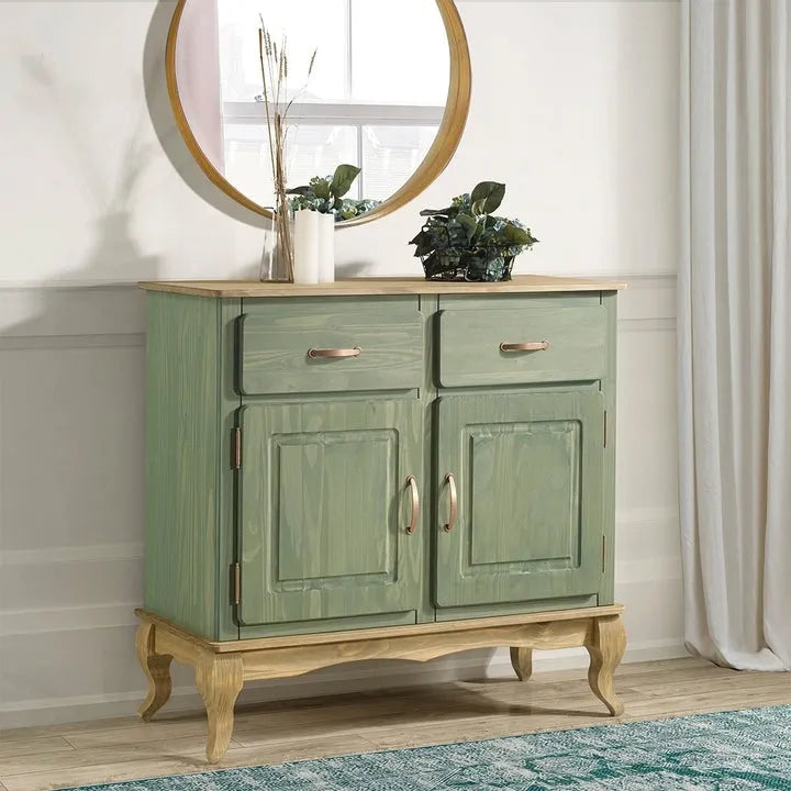 Groene houten buffetkast