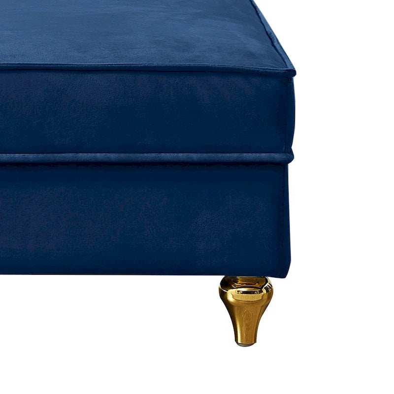 Chaise longue elegante francese rivestita in velluto con contenitore e cuscino