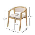 Christopher Knight Home Simon 5-teiliges Esszimmer-Set aus Gummibaumholz im Mid-Century-Modern-Stil mit Bouclé-gepolsterten Stühlen