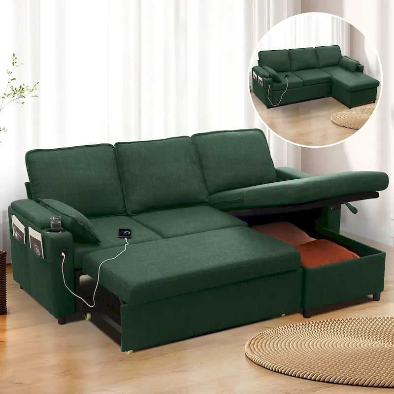 Divano letto a L da 80", divano letto con letto estraibile, divano letto reversibile