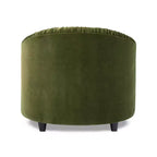 Jennifer Taylor Home Serena 31,5-inch gecapitonneerde accentfauteuil met ronde rugleuning en goudfranjes, olijfgroen prestatiefluweel