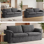 Sufan loveseat Dyonery 86 Cloud, sedil fond u mħaded wesgħin għall-dirgħajn, qafas b'saħħtu, disinn ergonomiku li jieħu n-nifs