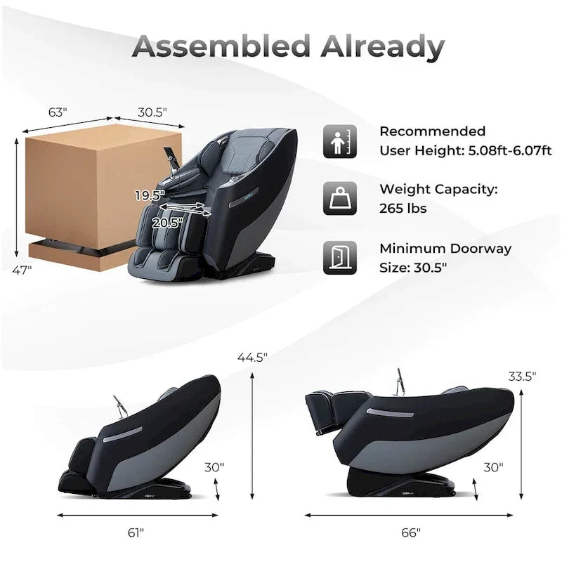 Poltrona massaggiante integrale Costway Zero Gravity con binario SL e supporto lombare