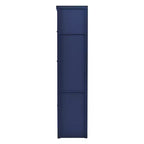 Tall Kitchen Pantry Cabinet with Power Outlets, Large Freestanding Cupboard with Microwave Stand, Drawers, Shelves, Wine Racks & Door-Shelf