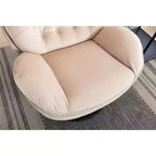 Okak fluwelen fauteuil met voetenbankje, moderne armloze woonkamerstoel in mid-centurystijl, zachte comfortabele stoel om tv te kijken en te gamen