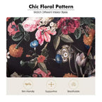 Araceli traditionele houten bloemenfauteuil met bekleding, hoge rugleuning en sierspijkerrand| ART OF LIVING DESIGNS