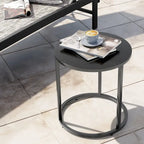 Outdoor Papasan Chairs with Cushion PE Rattan Patio Cozy Chairs with Side Table