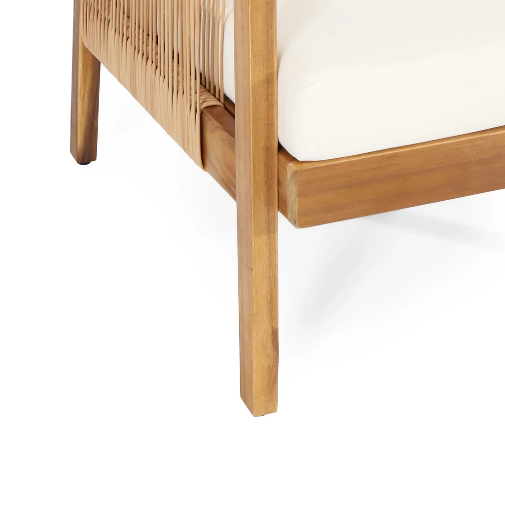 Jabe-Set aus Outdoor-Clubsesseln aus Akazienholz und Korbgeflecht von Christopher Knight Home