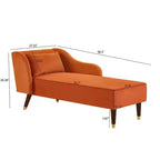 Moderne fluwelen chaise longue, gestoffeerde chaise longue met gebogen armleuning, slaapbank voor slaapkamer, kantoor of woonkamer