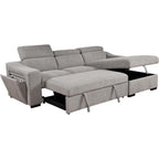 Roomfitters 103 umwandelbares Ecksofa mit Aufbewahrungsottomane, verstellbaren Kopfstützen und Schlafsofa in L-Form