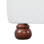 Christopher Knight Home Matteo modernes Bett aus Gummibaumholz mit Bouclé-Polsterung