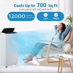 Tragbare Klimaanlage mit 12.000 BTU für 550 sq ft, 3-in-1-Klimagerät mit Kühl-, Entfeuchtungs- und Ventilatormodus