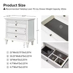 Comodino Giorgio con 3 cassetti e prese integrate, set da 2|HULALA HOME