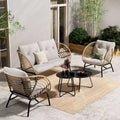 GRANDPATIO vanjski pleteni set za terasu od 5 dijelova s dvosjedom