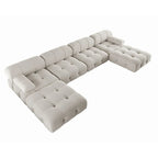 138' umbaubares modulares Ecksofa, U-förmige minimalistische Samtsofas