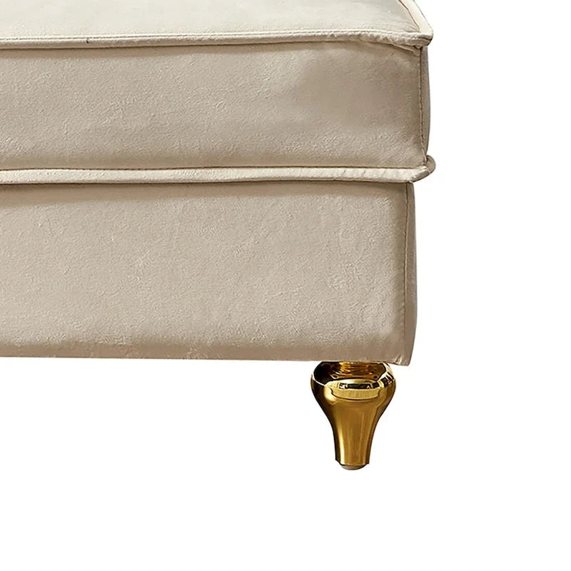 Chaise longue elegante francese rivestita in velluto con contenitore e cuscino
