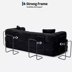 80.7 5-in-1 Convertible Sleeper Sofa Bed 鈥?Corduroy, 1200 lbs, No Assembly