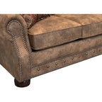 Rustiekbruine slaapbank met Rancho-buckskinbekleding - 37 x 86 x 40