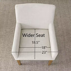 Set van 6 gestoffeerde eetkamerstoelen met armleuningen, moderne linnen fauteuils met houten poten, accentstoelen voor eetkamer en woonkamer - Panipeachy