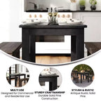 Flash Furniture 46 x 30 Rectangular Solid Pine Farm Dining Table