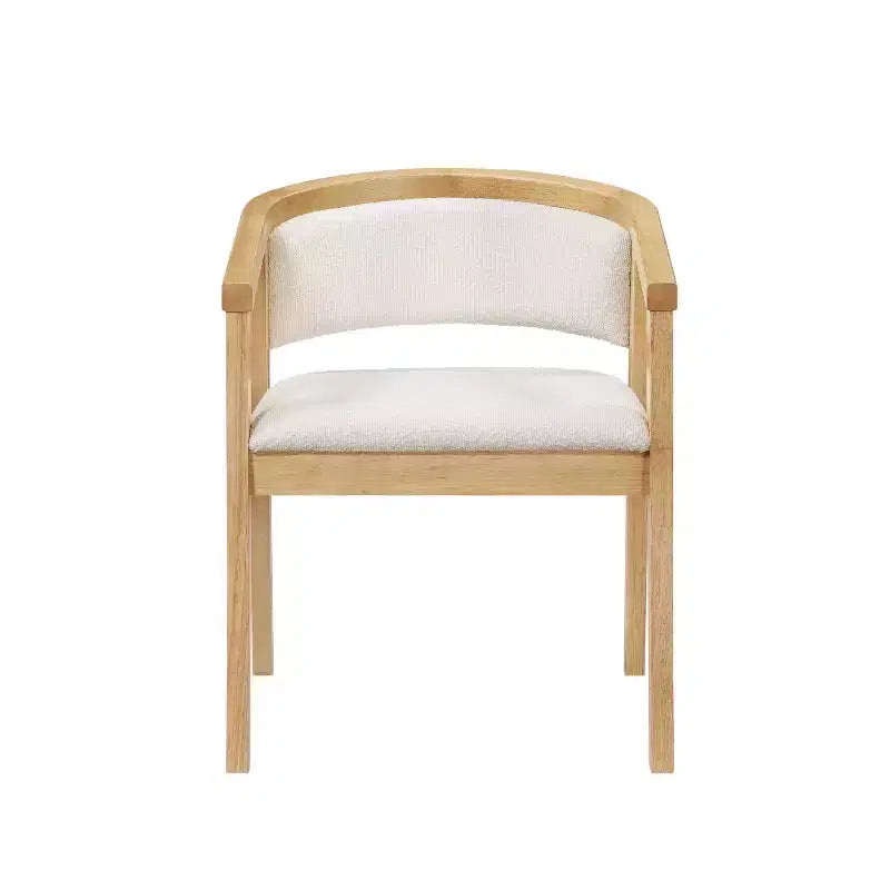 Christopher Knight Home Simon 5-teiliges Esszimmer-Set aus Gummibaumholz im Mid-Century-Modern-Stil mit Bouclé-gepolsterten Stühlen