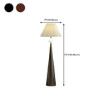Moderne konisch zulaufende Metall-Stehlampe mit Stoffschirm
