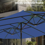 MAISON ARTS dubbele parasol voor terras, 15 ft, extra groot, tweepersoons, inclusief voet