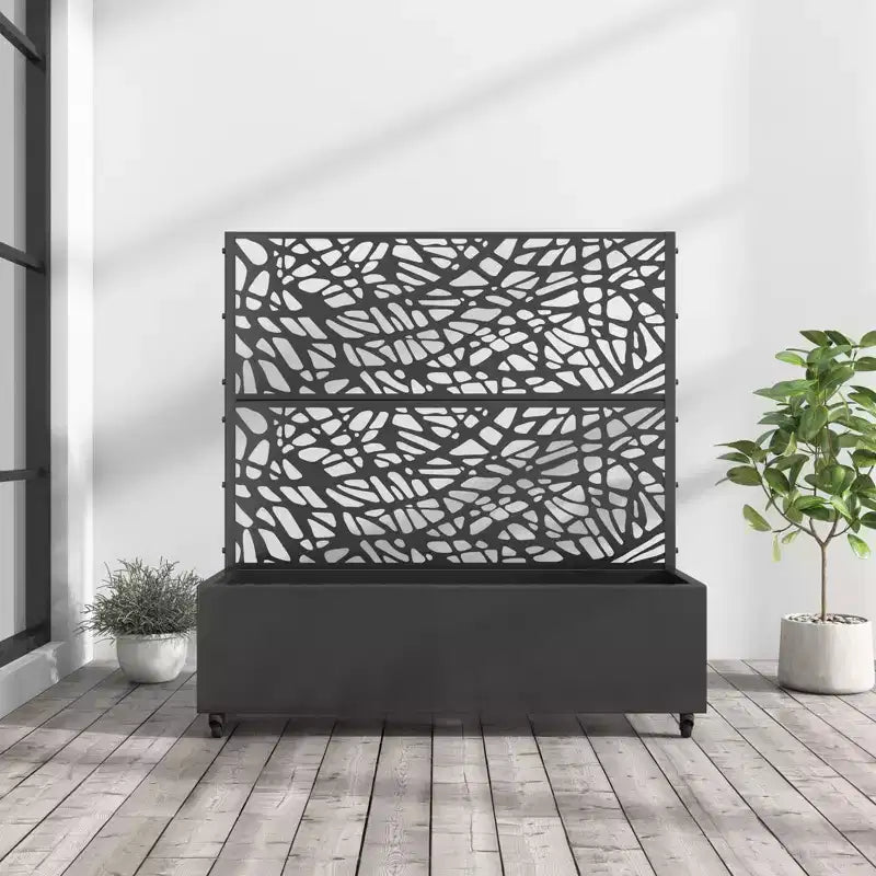 Kaxxa għall-pjanti MAYEERTY bi kannizzata, xibka tal-ħadid sewda, stil 01, 72x47x16in, sett ta’ 3 biċċiet