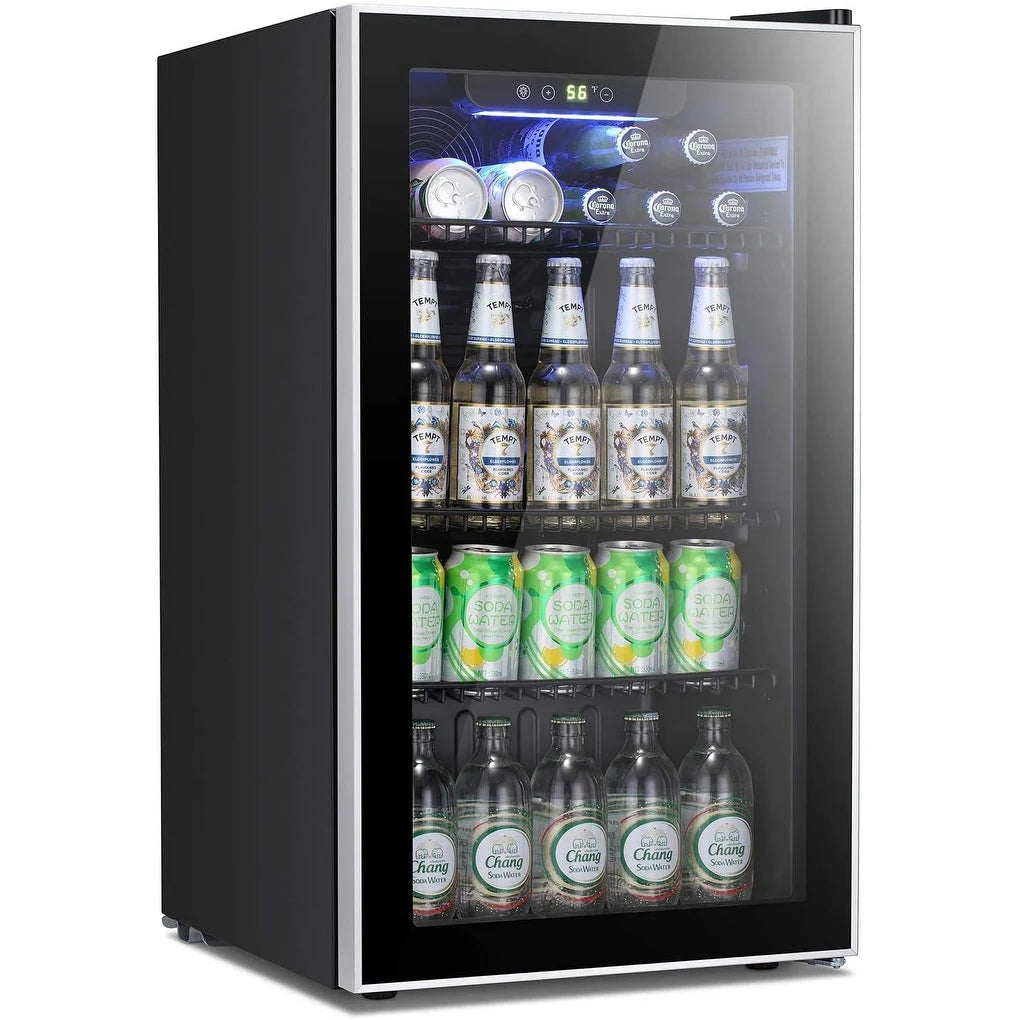 Getränkekühlschrank – Mini-Kühlschrank für 120 Dosen mit Glastür