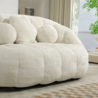 White 63.78  Chenille Upholstered Lounge Chair with High Density Foam