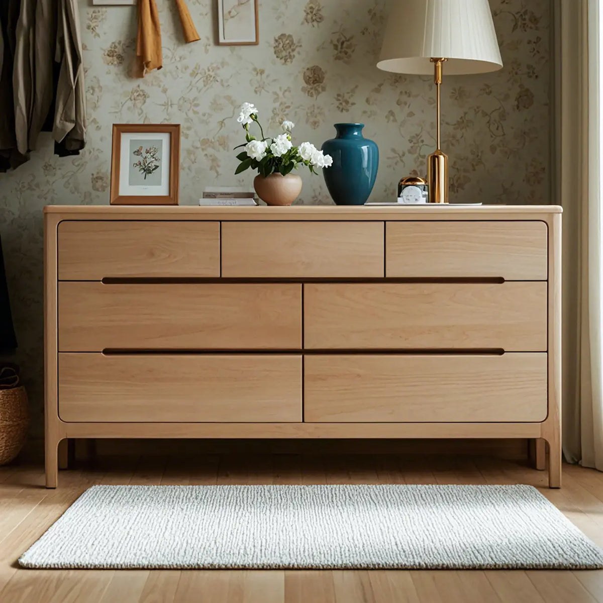 Dresser Doppju Tradizzjonali tal-Injam tal-Ballut Naturali għall-Kamra tas-Sodda