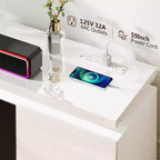 Skyzoo Electric Fireplace TV Stand for TVs up to 80 with LED Lights & 4 AC Power Outlets, TV console for Living Room
