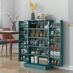 HOMCOM 41 Kitchen Pantry, 2-Door Kitchen Cabinet with 5-tier Storage Shelving, 12 Spice Racks and Adjustable Shelves for Dining Room