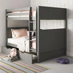 Camaflexi stapelbed in Full-over-Full-formaat met Twin-uitschuifbed - hoofdbord met panelen