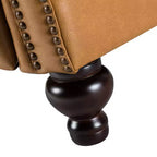 Set van 2 moderne Elisabete-fauteuils met hoge rugleuning van echt leer en vintage spijkerkopafwerking voor woonkamer en slaapkamer| ART OF LIVING DESIGNS